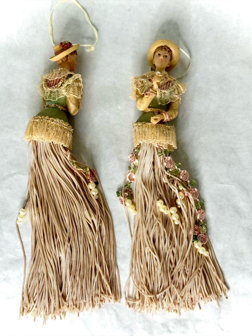 Porcelain Victorian Lady Christmas Ornaments ( Set Of 5) - Picture 3 of 16